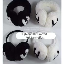 2024SS Ear Muffs Classic Winter Earmuffs Female Rabbit Fleece Brand Fashion Designer Warm Plush