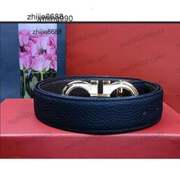 fashion Smooth leather belt luxury belts designer for men big buckle New lychee grain 3.3CM male chastity top FeRAgAmOs mens wholesale 2023 XB6A