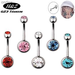 Navel Bell Button Rings G23 Titanium Belly Button Piercing 14G CZ Navel Rings Curved Barbell Ring Nombril Ombligo Sexy Piercing Body Jewelry For Women YQ240125