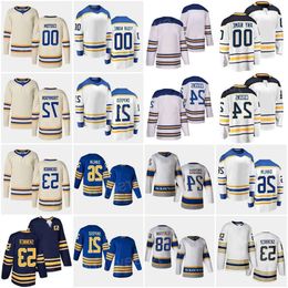 Men Hockey Heritage Classic 72 Tage Thompson Jersey Reverse Retro 26 Rasmus Dahlin 53 Jeff Skinner 21 Kyle Okposo 24 Dylan Cozens 68 Victor 14