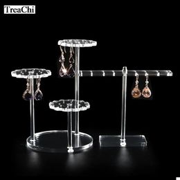 Display Clear Acrylic Earring Display Stand Stud Metal Multistorey Jewelry Counter Storage Display Props Earring Holder