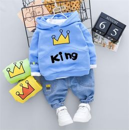 New Kid Boy Casual Hooded Clothing Set Outfit 1 2 3 4 Years Cute Cartoon Letter Print TShirt and Jeans Kids Boy Costume X04015323627