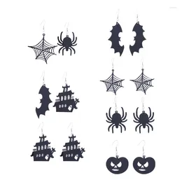 Dangle Earrings WANGAIYAO Fashion Personality Halloween Spider Web Haunted House Bat Ghost Witch Dark Acrylic Holiday Earpiece Acce