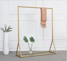 Gold clothing shelf women039s cloth rack Bedroom Furniture adult clothes hanging floor display racks1882806