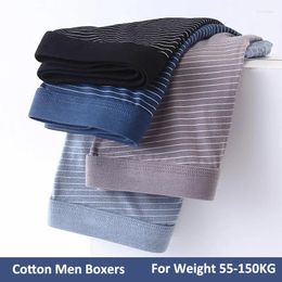 Underpants 2Pcs Cotton Boxers Men Underwear Fashion Stripe Panties Briefs Mid Waist Elastic Plus Size Male U Pouch Boxer Shorts 9XL