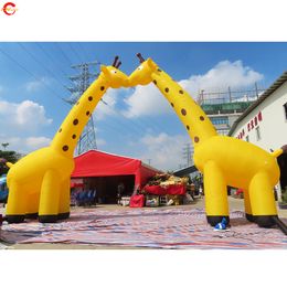 13mWx7mH (43x23ft) With blower free door ship outdoor activities advertising giant inflatable giraffe arch door for Zoo decoration for sale