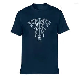 Men's T Shirts 2024 Geometric Elephant Head Design Shirt Men Boutique Cotton T-shirt Fashion African Wild Animal Tshirt Tees Plus Size