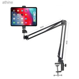 Tablet PC Stands Tablet PC Stands 360 Degree Long Arm Tablet Holder Stand For 3.5 to 10.6inch Tablet Smartphone Bed Desktop Lazy Holder Bracket Support For iPad YQ240125