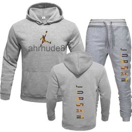 Sweatpants and Hoodie Set Tracksuit Men Hooded Sweatshirt Pants Pullover Suit Casual Clothes E2EZ