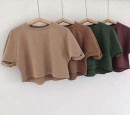 HX Korean Quality INS Little boys girls tshirts autumn pure cotton fashion designer bountique clothes winter fall top 17 years17105304836