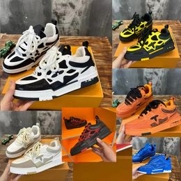 Neue Designer-Freizeitschuhe für Herren und Damen, Modemarke, Laufschuhe, Gummi-Plattform-Trainer, echtes Leder, Schnür-Skate-Schuhe, luxuriöse Sport-Turnschuhe mit Box