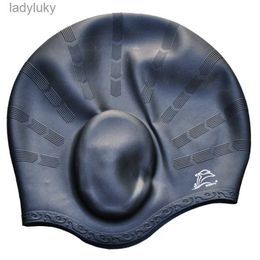 Swimming caps Adults Waterproof Swimming Caps Men Women Swim Pool Cap Long Hair Ear Protect Large Silicone Non-skid Diving HatL240125