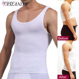 Men's Tank Tops Mens Body Shaper Waist Cincher Vest Slimming Underwear Compression Shirts Weight Loss Workout Tank Tops Tummy Control CorsetsL240124