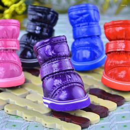 Dog Apparel 4 Pcs/Set Pet Snow Boots Winter Casual Warm Slip-Resistant Waterproof Design Shoes Non-Slip For Small Medium Chihuahua