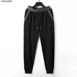 Men's Pants Trend Sports Pants Spring Fall Light Cotton Casual Loose Straight Leg Running Plus Size Bunched Foot Stone Summer C4or