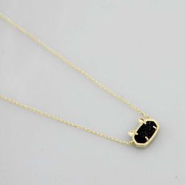 kendras Desginer scotts Jewellery Ins Oval Cats Ears Pendant Crystal Tooth Stone Short Necklace Neckchain Collar Chain0594