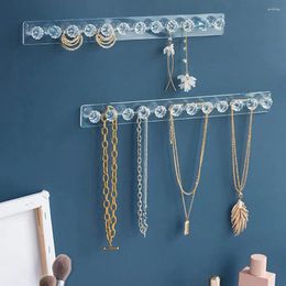 Jewelry Pouches Display Rack Transparent Faux Diamond Wall Hanging Storage Acrylic Earring Ring Necklace Hanger Holder Stand