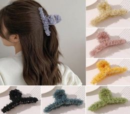 Fashion Big Lace Mesh Hair Clip Claws Fluffy Yarn Crabs Clamps for Women Korean Pink Hairpins Barrettes Girls Hair Accessories7882375