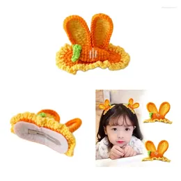 Hair Clips Trendy Women Hairpin Carrot Ears Hairclip Colourful Crocheted Clip Jewellery For Daily Wear Girls Accessories Dropship