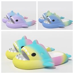 shark slides Slipper sandal mens womens Tie Dye blue haze rainbow fashion outdoor Novelty Slipper Beach Indoor Hotel sp sneakers size 36-45