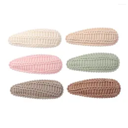 Hair Accessories Knitted Hairpins 6 Pcs Wool Women Clips Anti-slip Lightweight Exquisite Candy Colour Girls Decoration