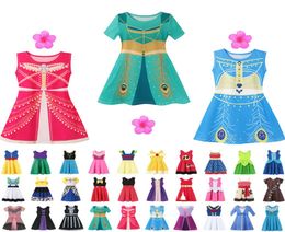 37 style Little Girls Princess Summer Cartoon Children Kids princess dresses Casual Clothes Kid Trip Frocks Party Costume shi7395960