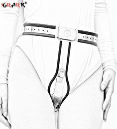 Fe Belt Panties BDSM Bondage Gear Metal Stainless Steel Strap-on Lock Device Sex Toys for Women Couples Adult Games P08265027151