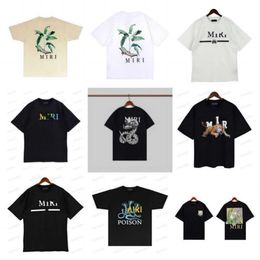 2024 Limited edition Amirs designer t shirt of rabbit year new couples tees street wear summer fashion shirt splash-ink letter print design couple short sleeves de4