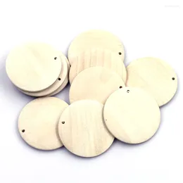 Pendant Necklaces 5PCS Round Natural Colour Wood Charm Pendants 45mm DIY Jewellery Crafts Home Decoration Accessories Handmade Material