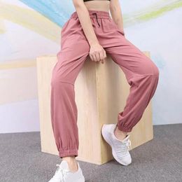 Women's Pants Wide-leg Cotton Blend Soft Breathable Drawstring Sweatpants With Elastic Waist Quick Dry Pockets Ankle-banded Lady