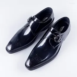 Dress Shoes Men's Buckles Leather Pointy Work Wear Wedding Oxford High-end Style