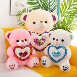 Valentine's Day soft plush doll suitable for children girlfriends and wives LED illuminated teddy bear lights stuffed animal bear plush toy gifts 240124