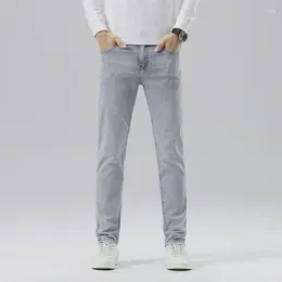 Men's Jeans Fall High-end Wash Vintage Fashion Brand Grey Stretch Slim Long Pants For Men