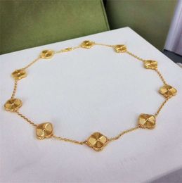 Necklaces 10 motif necklace diamond necklaces luxury jewelry designer for women 18k gold silver plated shell 4/four leaf clover Neckl53