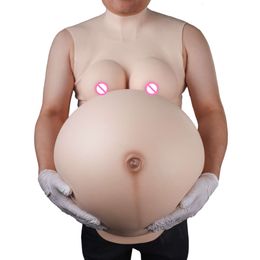 Costume Accessories Different Pregnancy Weeks Artificial Pregnant Belly S M L Size with Fake G Cup Female Boobs Breast Forms Combo Set