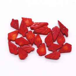 Pendant Necklaces Natural Sea Bamboo Red Coral Stone Pendants Leaves Synthetic Charms For Jewellery Making DIY Necklace Earrings Accessories
