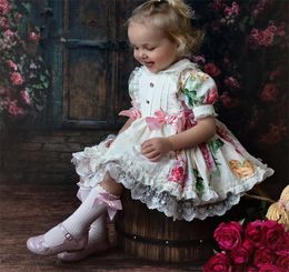 Children Boutique Spanish Floral Dresses for Baby Girls Turkey Vintage Frocks infant Christening Gown Toddler Vestido T2009087850861