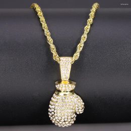 Pendant Necklaces Fashion Boxing Glove With 4mm Rope Chain For Bling Jewelry Men And Women
