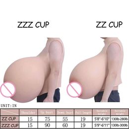 Costume Accessories ZZZ Halloween Biggest Breast Form Huge Tits Silicone Fake Cotton Boobs Cup ZZ Z Plus Crossdresser Queen Cosplay Anime