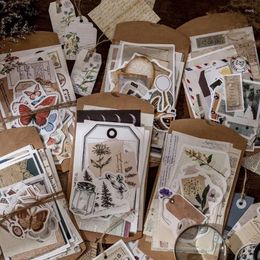 Gift Wrap DIY Handbook Material Package Retro Collection Room Series Collage Plant Dried Flowers Scrapbook