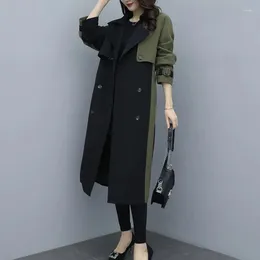 Women's Trench Coats Spring Autumn Windbreaker Jacket Female Long Coat Double Breasted Loose Office Clothing Windproof Overcoat