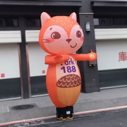 wholesale Lovely Inflatable animal style orange squirrel Customised slogan Outdoor Advertising Waving-Hand Air Sky wave Dancer with blower