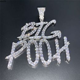 Gold Silver Colours Cz Diamond Iced Out Letter Custom Name Necklace for Women Men with Free Rope Chain