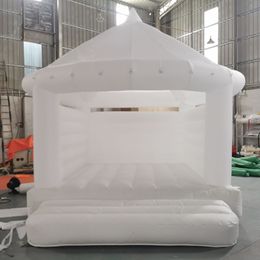 wholesale White Wedding Inflatable Bouncy Castle With Tent Moon Bounce House Jump Bouncer Jumping castles Air Bed with blower For All Ages