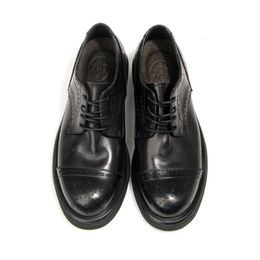 Retro British Style Mens Dress Genuine Leather Designer Brand Handmade Platform Elegant Casual Business Shoes Man