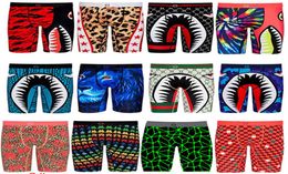 Fashion Mens Shorts Boys Boxers Quick Dry Breathable Briefs Men Underwear Shark Print Short Pants Sports Beach Underpants Summer S4149395