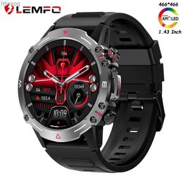 Smart Watches AMOLED Screen LEMFO HK87 Smartwatch Men IP68 Waterproof Health Monitor Cover Hard Environment 1.43 466*466 BT5.2 8763E 410mAh YQ240125