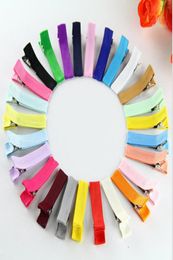 Alligator Hair Clip Grossgrain Ribbon Lined cover Single Pronged Clips girls Hair bow flower headwear Accessories 20pcs FJ32064483172