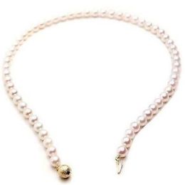 8-9mm Natural South Seas White Pearl Necklace 18inch 14K Gold Clasp290v