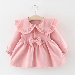 Girl Dresses Autumn Born Baby Dress Cotton Toddler Cute Bow Princess For Girls Long Sleeve Infant Clothes